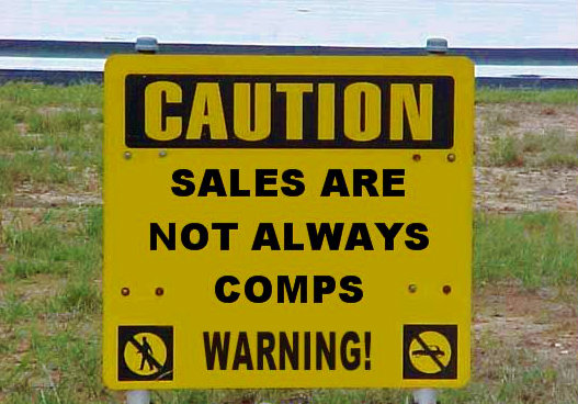 sales are not always comps