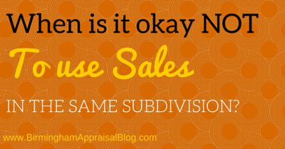When is it okay not to use sales in the same subdivision