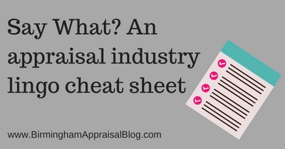 appraisal industry lingo